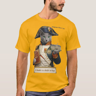T-shirt Chat Napoléon Bonaparte Bleu Russe