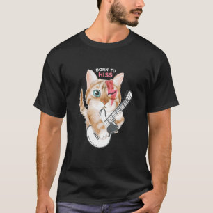 T-shirt Chat Né Pour Hisser Rock Fan Chat Amour Chats