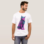 T-shirt Chat Neon Tech (Devant entier)