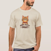 T-shirt Chat Nerdy Purr-parfaitement intelligent avec lune (Devant)