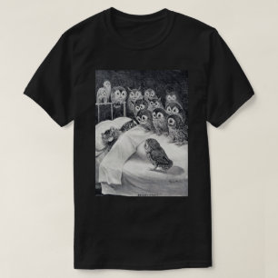 T-shirt Chat Nightmare Owl Bird, Louis Wain
