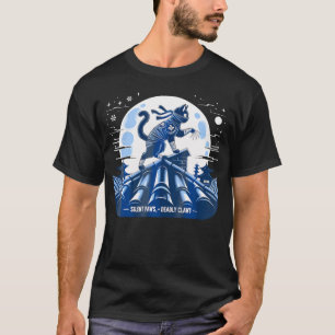 T-shirt Chat Ninja Japonais Samurai Chat Kawaii Moon Anime