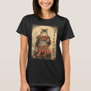 T-shirt Chat Ninja Samouraï Épée Guerrier Miaou