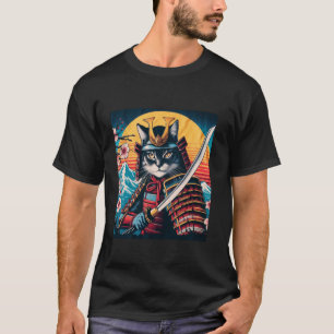 T-shirt Chat Ninja Samouraï Japonais Chat 1