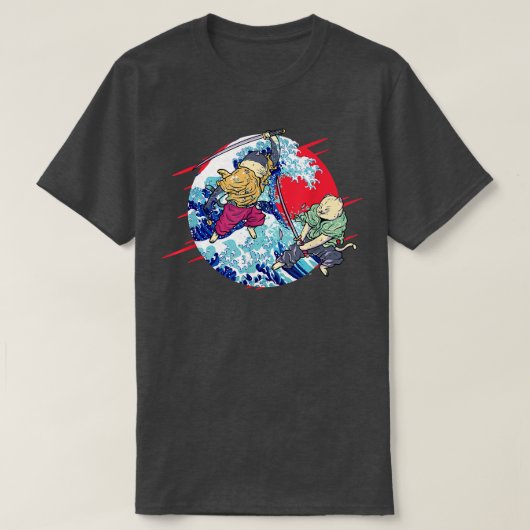 T-shirt Chat Ninja Sinobi Samurai Mots-clés Katana Kendo J (Design devant)