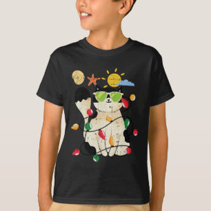 T-shirt Chat Noël en juillet Kitten Cool Animal d'été Trop