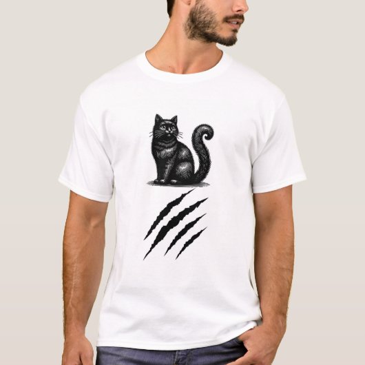 T-shirt chat noir (Devant)