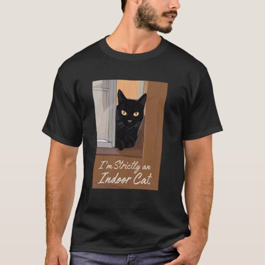 T-shirt Chat noir à la fenêtre (Devant)