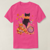 T-shirt Chat Noir Aller à vélo Automne Automne automne Tha (Design devant)