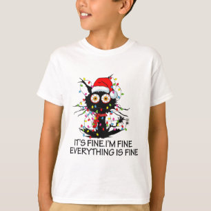 T-shirt Chat noir amusant Ça va bien Je vais bien Tout va 