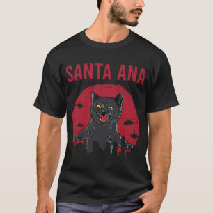 T-shirt Chat noir amusant Père Noël Ana