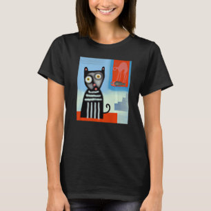 T-shirt chat noir artisanat chat portrait chaton chaton mi