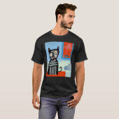 T-shirt chat noir artisanat chat portrait chaton chaton mi (Devant entier)