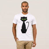 T-shirt Chat noir aux yeux verts (Devant entier)