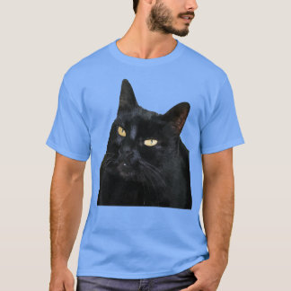 T-shirt Chat Noir Avec Beau Yellow Eyes Vector Art Cu