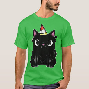 T-shirt Chat Noir Avec Casquette De Fête Le Vendredi
