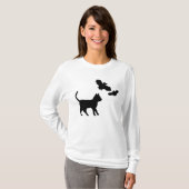 T-shirt Chat noir avec chauve-souris (Devant entier)