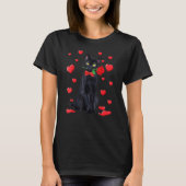 T-shirt Chat noir avec Rose Valentines Chat Valentine (Devant)