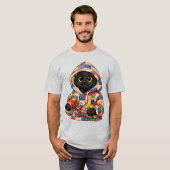 T-Shirt Chat Noir Brodé (Devant entier)