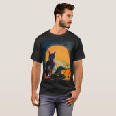 T-SHIRT CHAT NOIR, CASQUETTE WITCH ET CITROUILLE HALLOWEEN (Devant entier)
