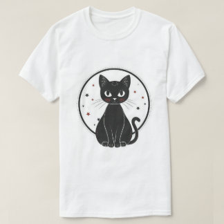 T-shirt Chat noir céleste mystique