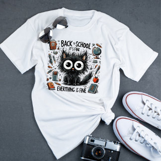 T-shirt Chat noir C'est bon Je suis très bien Enseignant d
