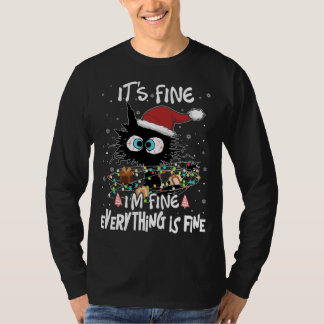 T-shirt Chat noir C'est bon Je vais bien Tout va bien Ch