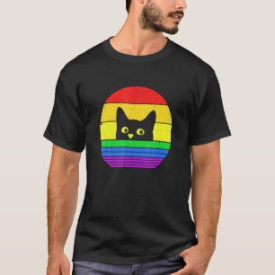T-shirt Chat Noir Chat Chat Kitty Fierté LGBQ Drapeau LGB