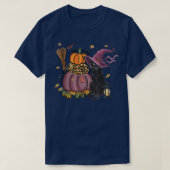 T-shirt Chat noir, Chat noir Citrouille Automne Hallowee (Design devant)