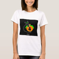 Chat noir Citrouille femme blanc de base T chemise