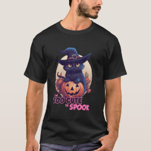 T-shirt Chat Noir Citrouille Je Suis Trop Mignon Pour Effr