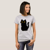 T-shirt Chat noir classique d'Halloween mignonne (Devant entier)