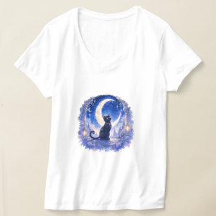 T-Shirt Chat Noir Croissant de Lune