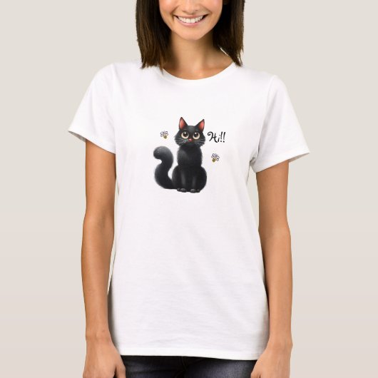 T-shirt Chat Noir Cute (Devant)