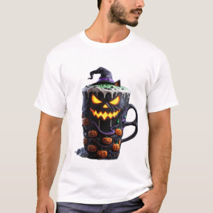 T-shirt Chat Noir dans un Chapeau de Sorcière Matcha Latt