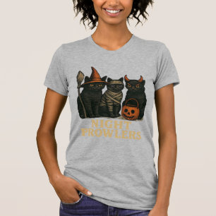 T-shirt Chat noir de Halloween rôdeurs de nuit Costume drô