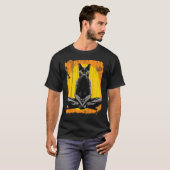 T-shirt Chat noir de méditation de yoga (Devant entier)
