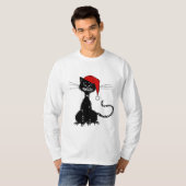 T-shirt Chat noir de Noël (Devant entier)