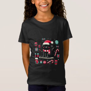T-Shirt Chat noir de Noël