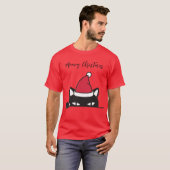 T-shirt Chat noir de Noël amusant (Devant entier)