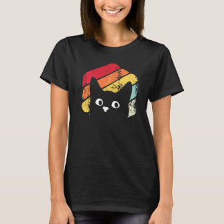T-shirt Chat noir de style rétro vintage Ca Mon chat