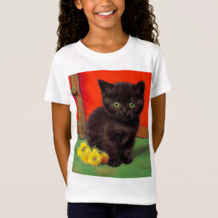 T-Shirt Chat noir de style Van Gogh