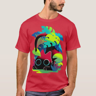 T-shirt Chat noir derrière les chats de chasseurs Stalker 