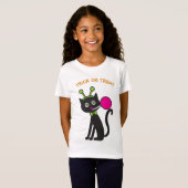 T-shirt Chat noir d'Halloween (Devant entier)