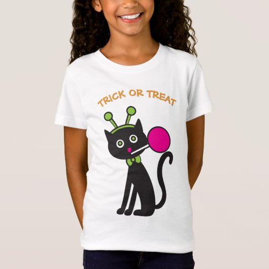 T-shirt Chat noir d'Halloween (Devant)