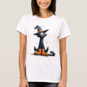 T-shirt Chat noir d'Halloween (Devant)