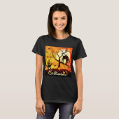 T-shirt Chat noir d'Halloween (Devant entier)