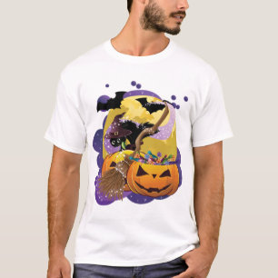T-shirt Chat noir d'Halloween