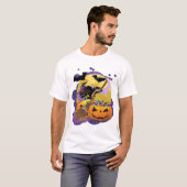 T-shirt Chat noir d'Halloween (Devant entier)