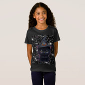 T-Shirt Chat noir d'Halloween blanc mignon (Devant entier)